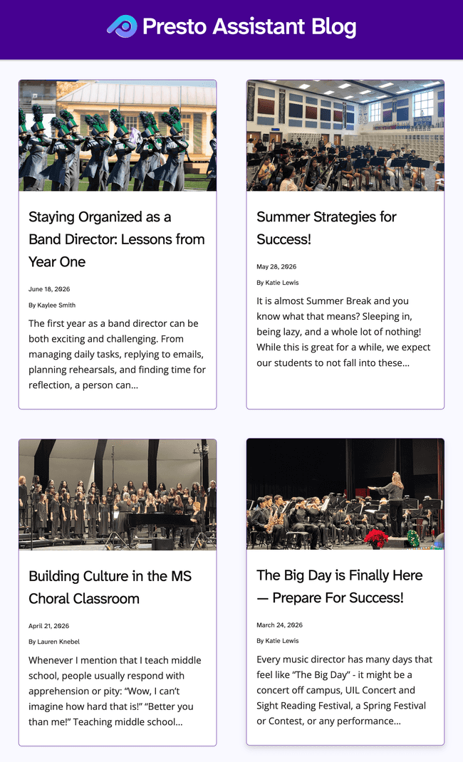 Monthly blog articles keep you informed and inspired