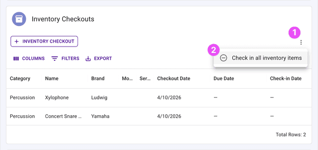 Check in all items right on the details page